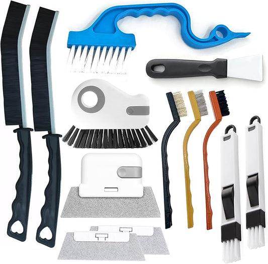 13Pcs Crevice Cleaning Brush Set, Window Groove Cleaning Brush Kit Hard Bristle by Unknown