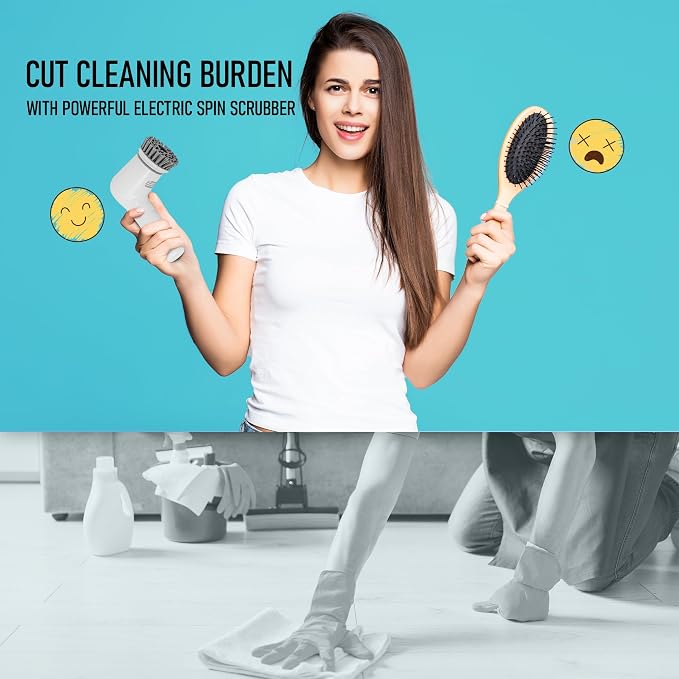 Electric Spin Scrubber, Cordless Cleaning Brush Scrubber - Image 7
