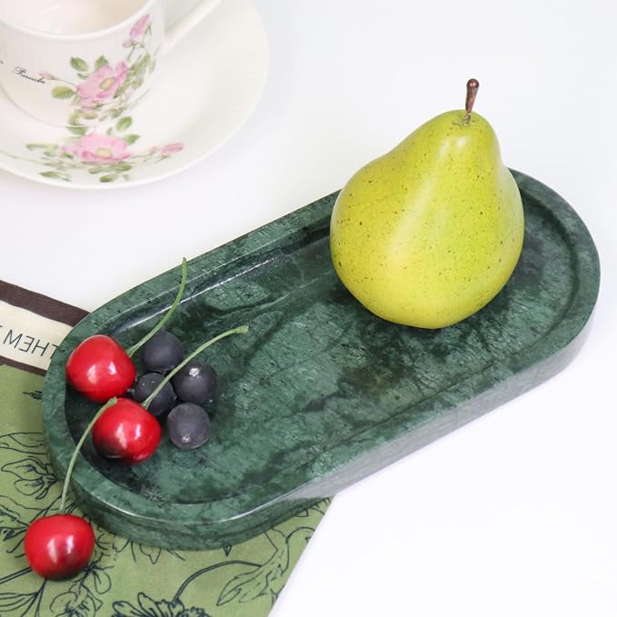 Natural Marble Tray, Oval Vanity Decorative Tray - Image 5