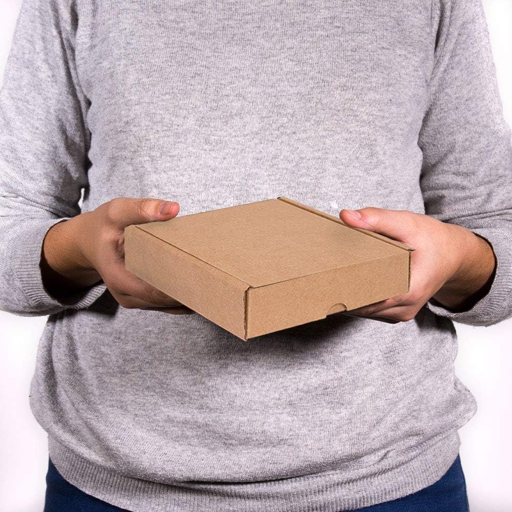 Pack of 20 Self-Assembling Kraft Cardboard Boxes with Lids - Double-Walled, D...