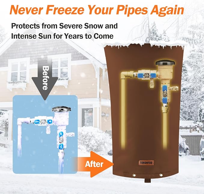 TOHONFOO Backflow Preventer Pipe Insulation Cover - Image 3