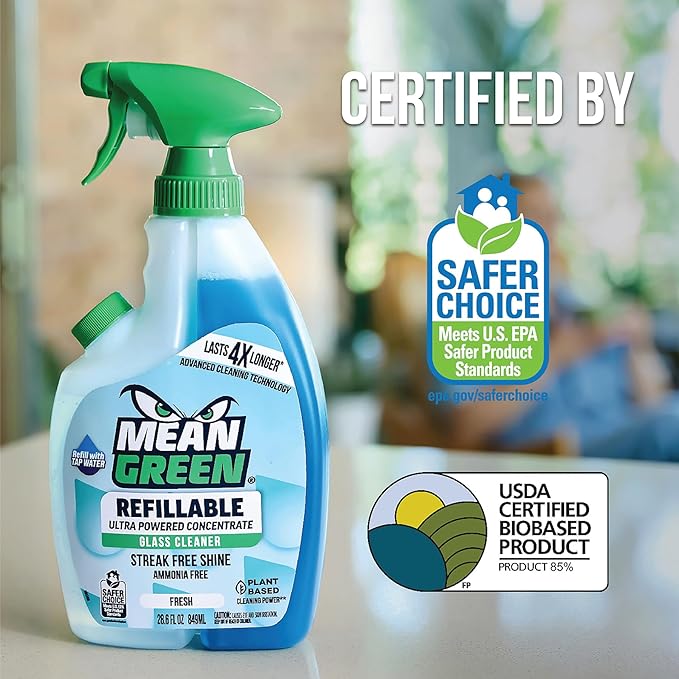 Mean Green Refillable Ultra Powered CONCENTRATE Glass Cleaner, 14.3 Ounce 2-Pack - Image 5