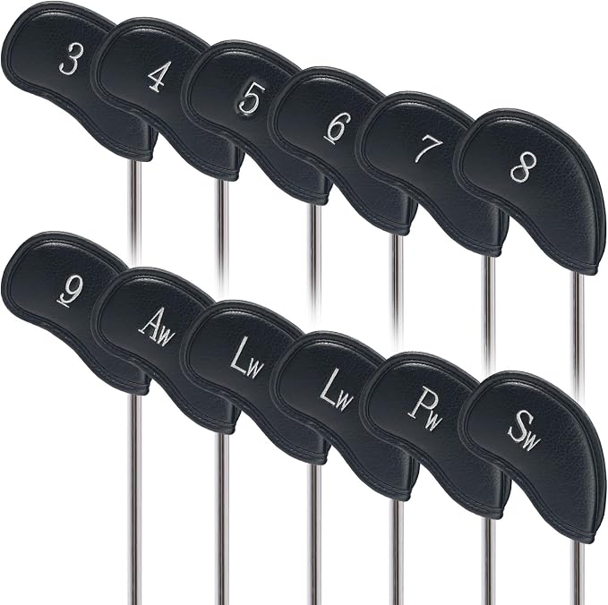 CRAFTSMAN GOLF 12pcs or 1pc Thick Synthetic Leather Golf Iron Head Covers Set - Image 7