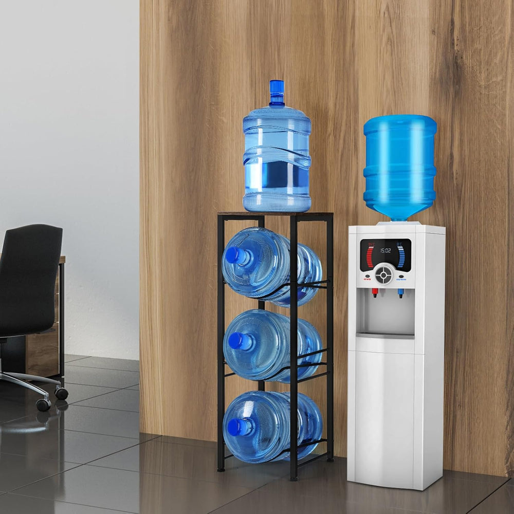 MOOACE 5 Gallon Water Jug Holder, 3 Tier Water Bottle Holder with Storage She...