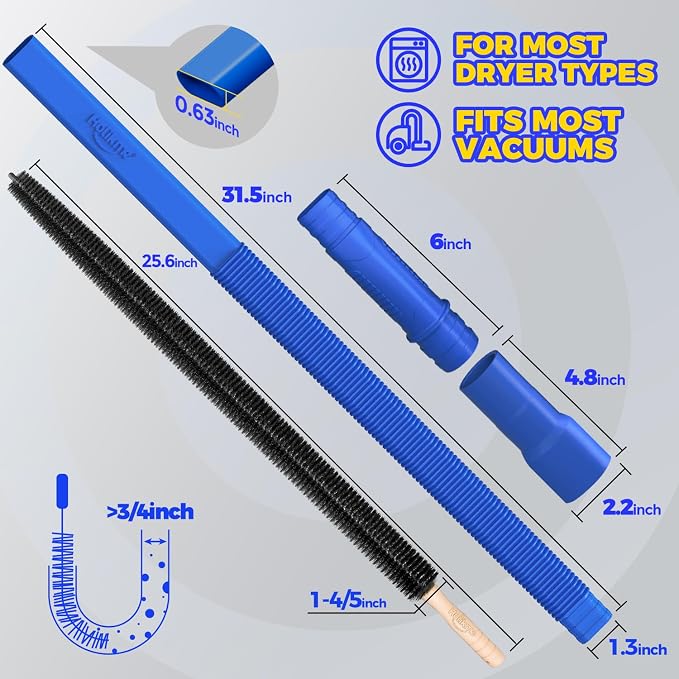 Holikme 2 Pieces Dryer Vent Cleaner Kit, Dryer Lint Vacuum Attachment and - Image 7