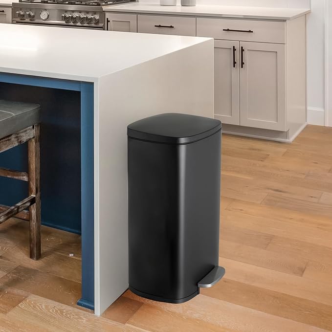 13.2 Gal Kitchen Trash Can, 50L Recycling or Garbage Bin, Brushed Stainless - Image 8