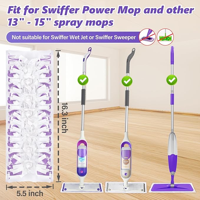 Mop Pads Refills for Swiffer Power Mop: 20 Pcs Wet Dry Disposable Pad for - Image 2