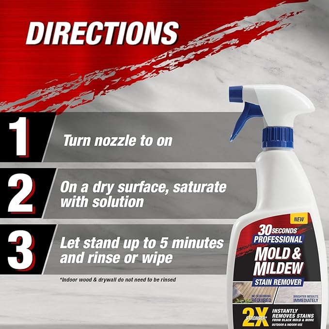 30 SECONDS Pro Mold and Mildew Stain Remover | Scrub Free | Brighter Results - Image 5