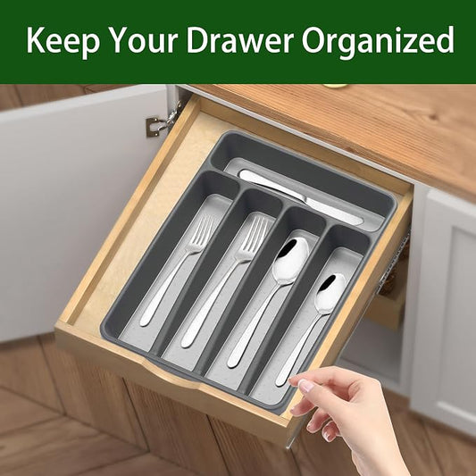 Silverware Organizer 2 Pieces Utenisl Organizer Holder Kitchen Drawer Organizer - Image 2