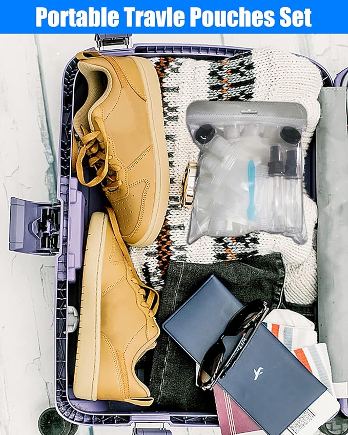 17 Pack Travel Pouches for Toiletries, TSA Approved, Portable Containers - Image 3