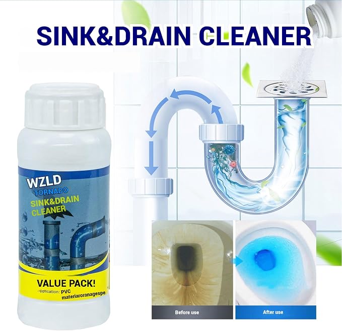 Wild Tornado Sink Drain Cleaner, Powerful Sink and Drain Cleaner Powder - Image 2