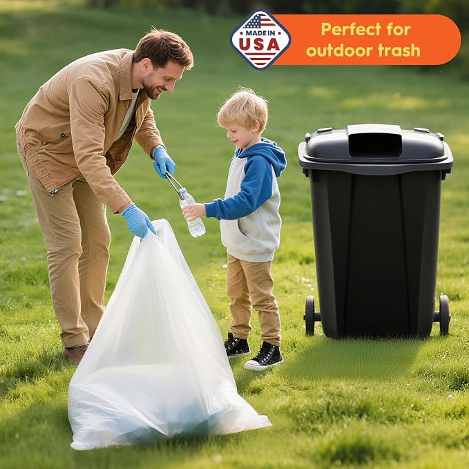 DELXO 30-33 Gallon Trash Bags, Thick Durable and Puncture-Resistant Plastic Bags - Image 6