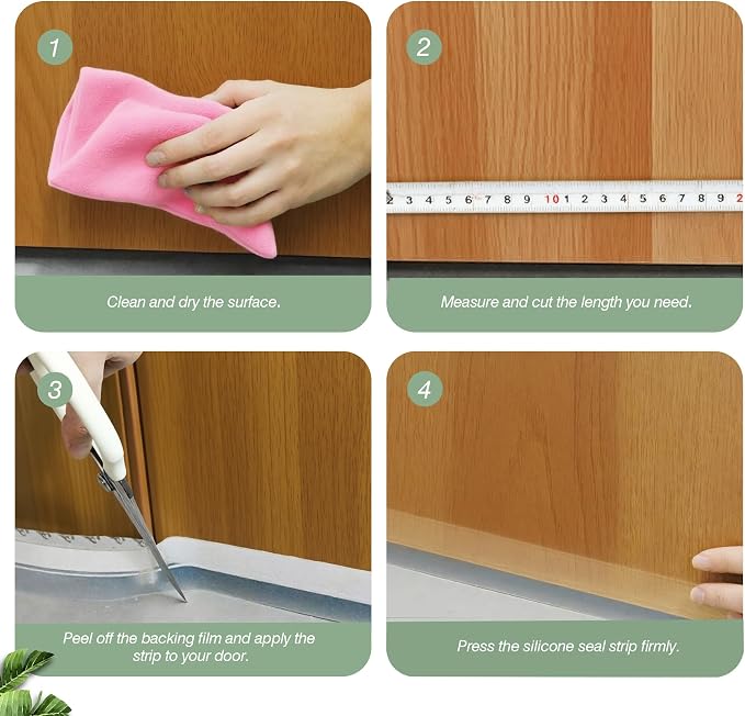 Silicone Weather Stripping Door Seal Strip, 16.4 Feet Self Adhesive Sealing - Image 7