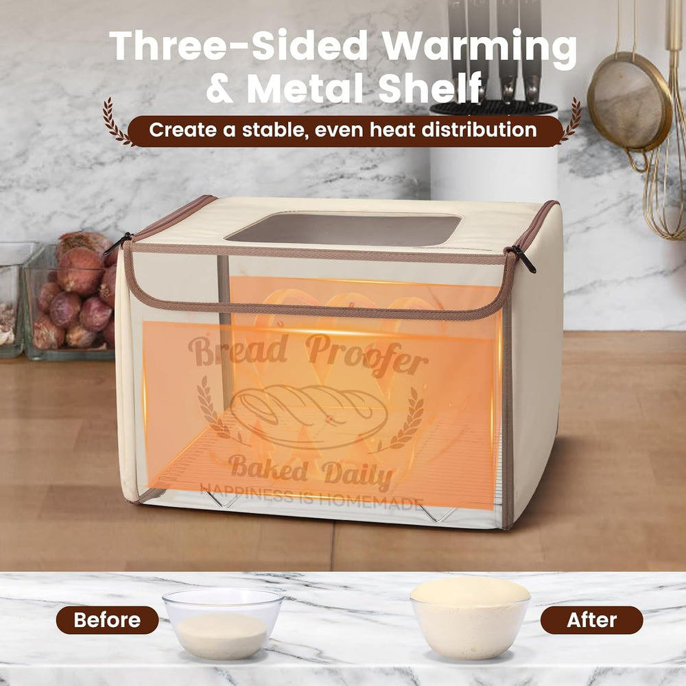 Folding Bread Proofing Box with 50-113℉ Temp Control & 48H Timer, Dough P...