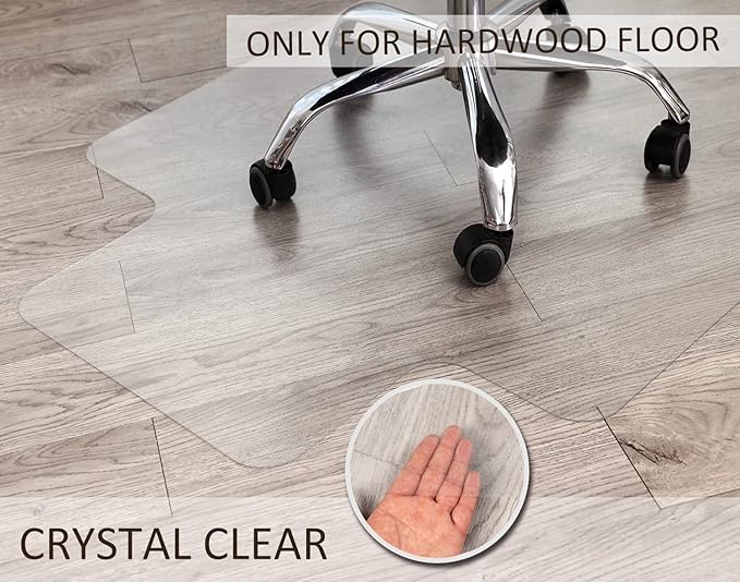 Office Chair Mat for Hardwood Floor, 48”x 36” Vinyl Desk Chair Mat Clear Floor - Image 4