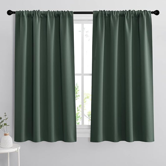 RYB HOME 54 inch Curtains for Living Room, Rod Pocket Thermal Insulated Small by RYBHOME