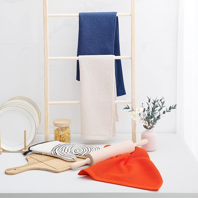 Homaxy 100% Cotton Waffle Weave Kitchen Dish Towels, Ultra Soft Absorbent Quick - Image 6