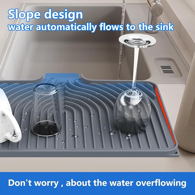 Dish Drying Matt for Kitchen Counter, Kitchen Dry Mats for Dishes Drying Pad - Image 3
