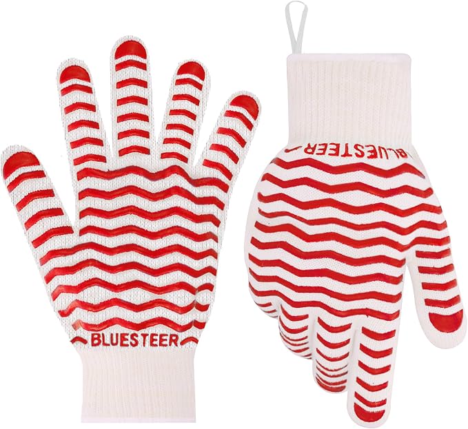 Oven Gloves 932°F Heat Resistant Oven Mitts by BLUESTEER