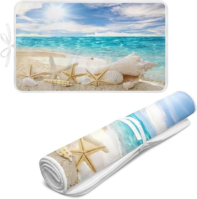 Ironing Mat Hawaiian Beach Heat Resistant Ironing Blanket Thick Portable Travel by Unknown