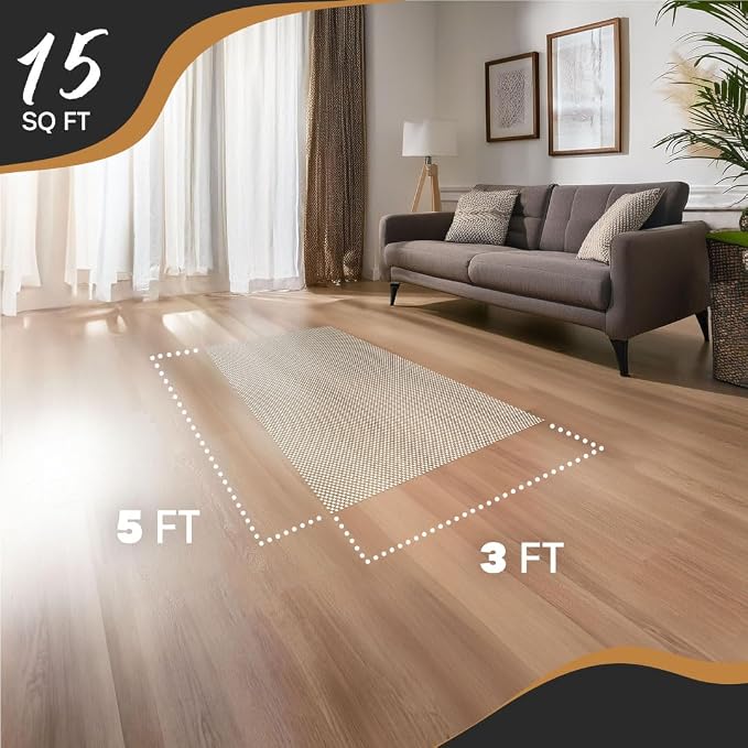 Nevlers Non Slip 3'x5' Rug Pads | White PVC Foam Rug Gripper - Image 4