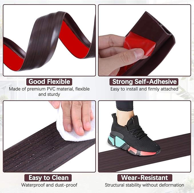 Vinyl Door Threshold Flooring Transition Strip Self Adhesive Carpet Edging Strip - Image 3