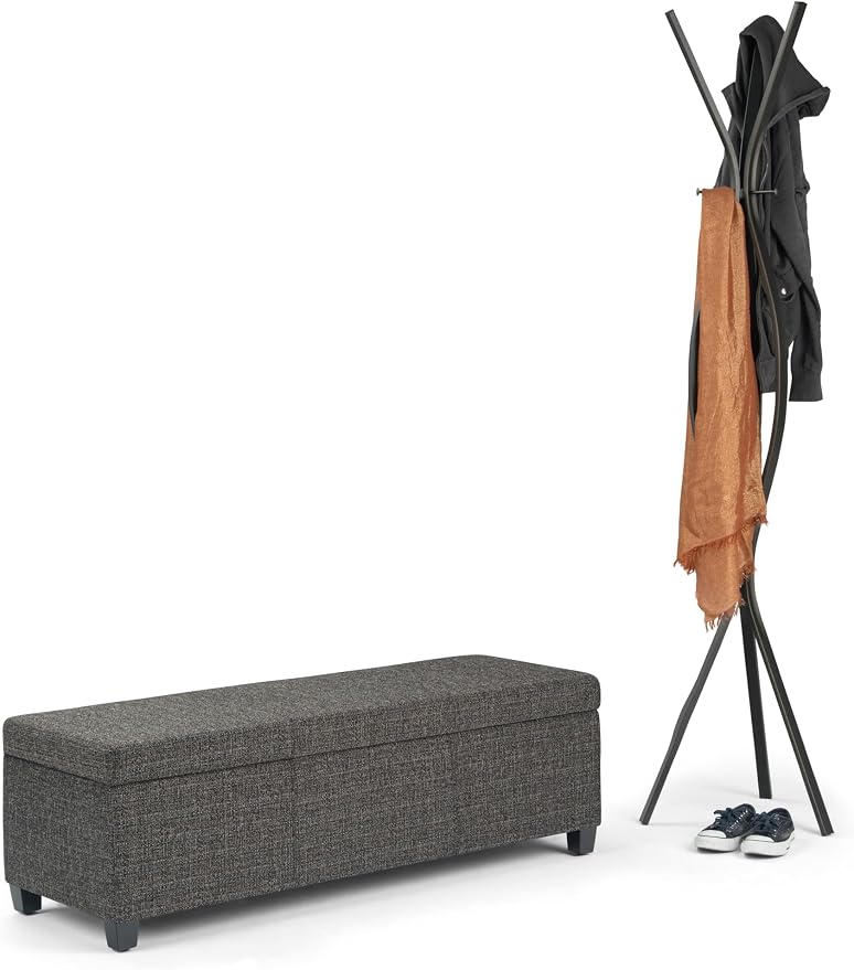 SIMPLIHOME Avalon 48 inch Wide Contemporary Rectangle Storage Ottoman Bench in - Image 12
