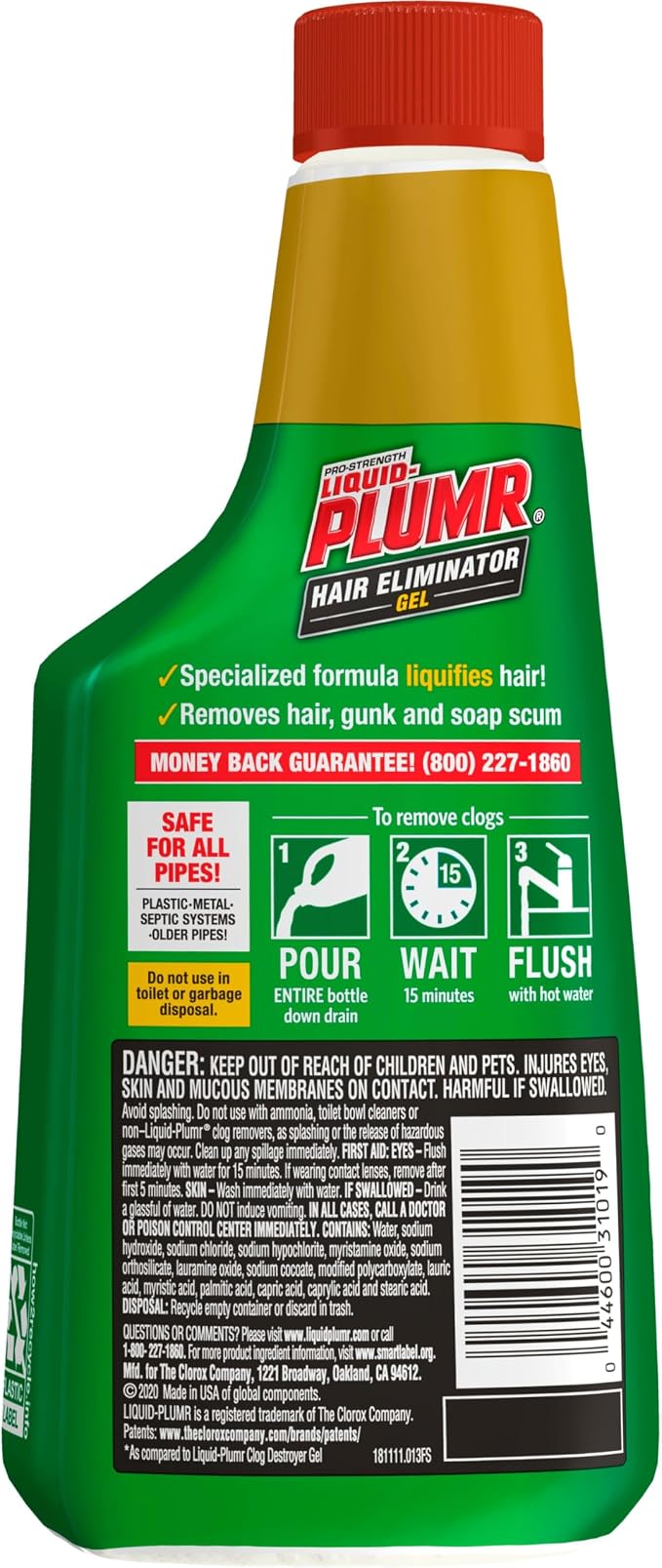 Liquid-Plumr Pro-Strength Hair Eliminator Gel Clog Remover, Hair Clog Remover - Image 10