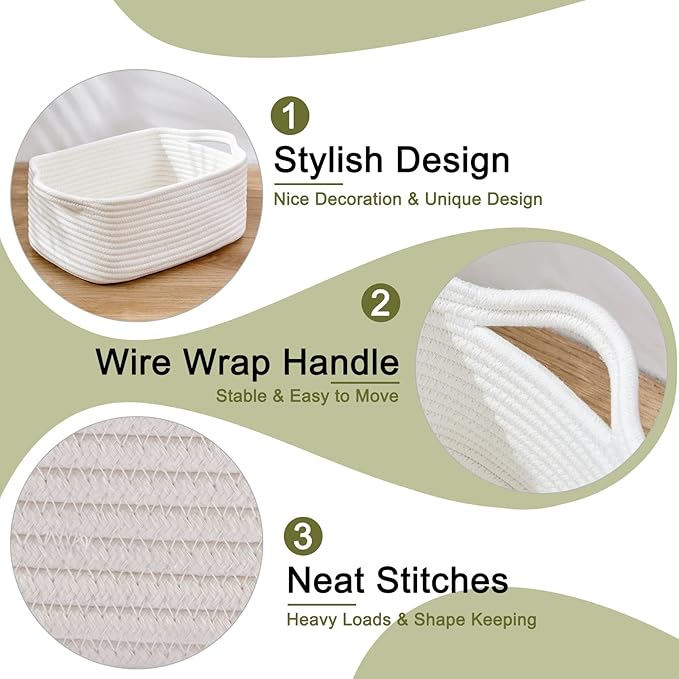 OIAHOMY Cotton Rope Storage Baskets | Decorative Storage Basket - Image 4