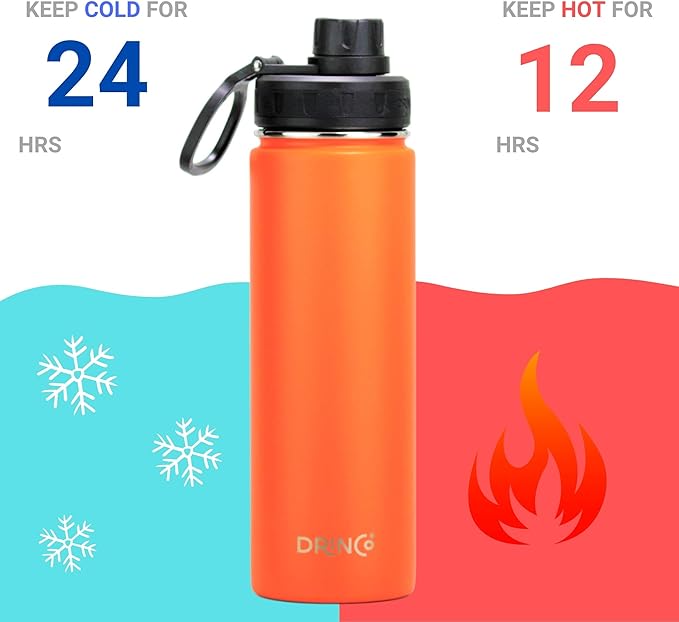 DRINCO Stainless Steel Water Bottle Spout Lid Vacuum Insulated Double Wall - Image 4