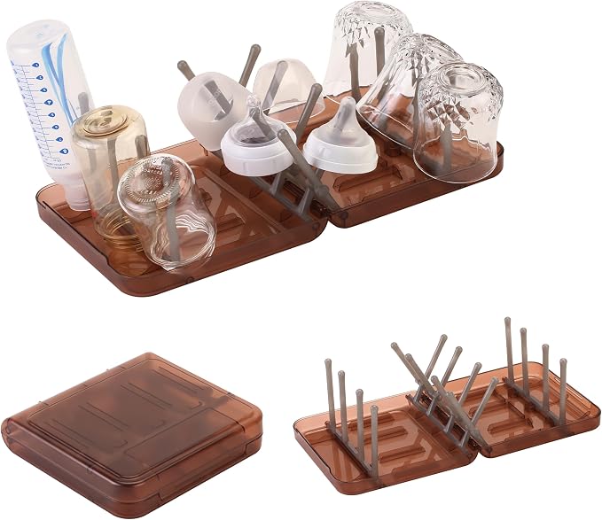 Travel Bottle Drying Rack Space Saving, Foldable Bottle Drain Rack by WHNL