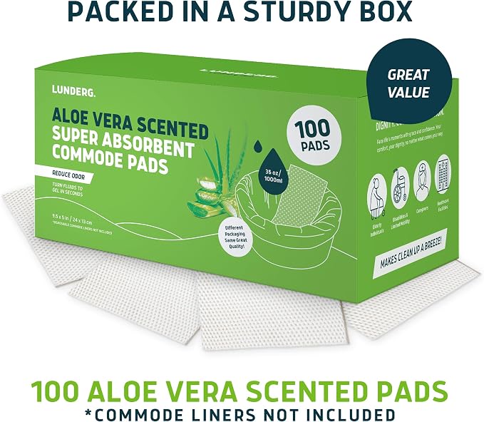 Lunderg Aloe Scented Super Absorbent Commode Pads - Image 4