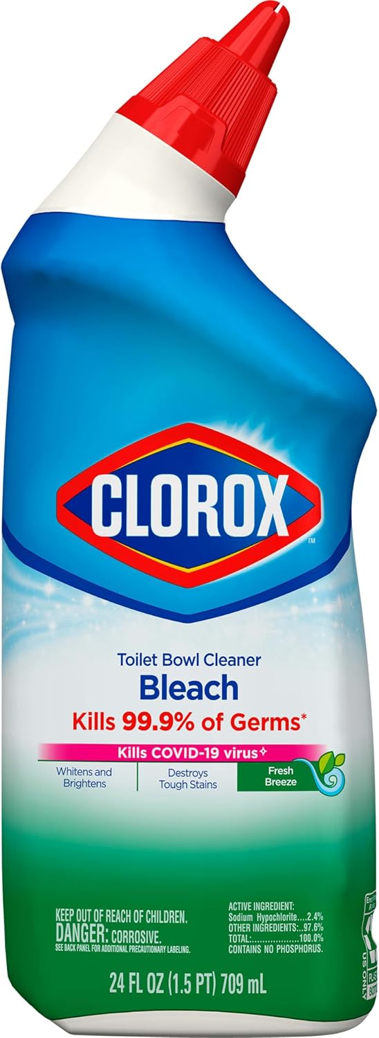 Clorox Toilet Bowl Cleaner Bleach, Fresh Breeze Scent 24 Ounces (Package May Vary)