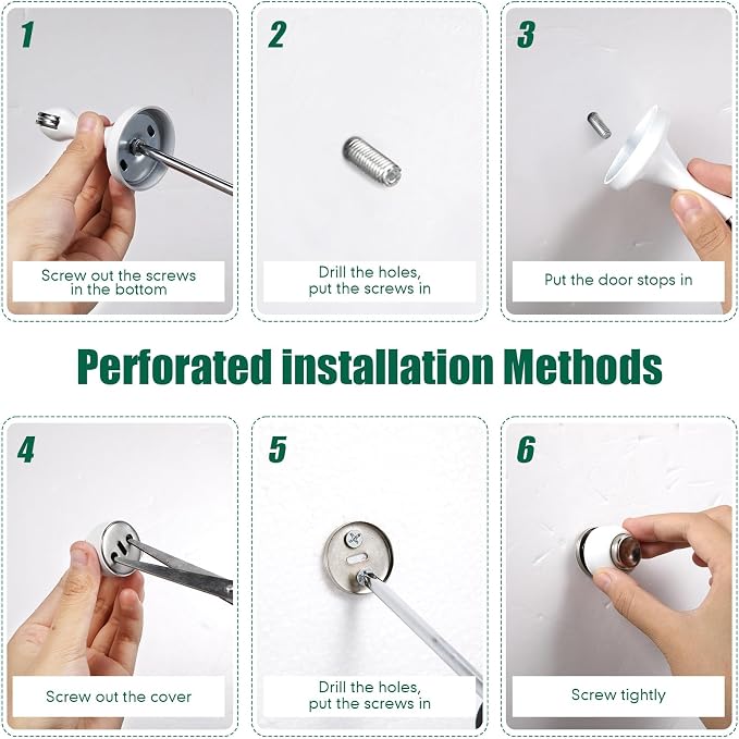8 Pcs Magnetic Door Stoppers Stainless Steel Door Stops Magnetic Catch Holder - Image 4