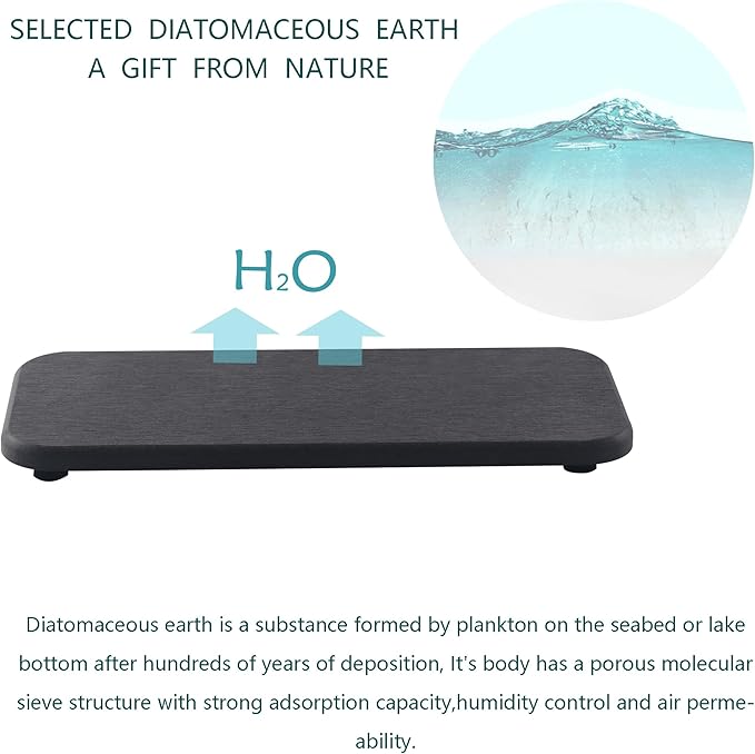 2 Pcs Water Absorbing Stone Trays, Kitchen/Bathroom Sink Soap Dish, Diatomite - Image 4
