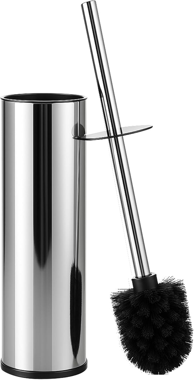 BGL Chrome Toilet Brush and Holder, Stainless Steel Toilet Brushes by BGL