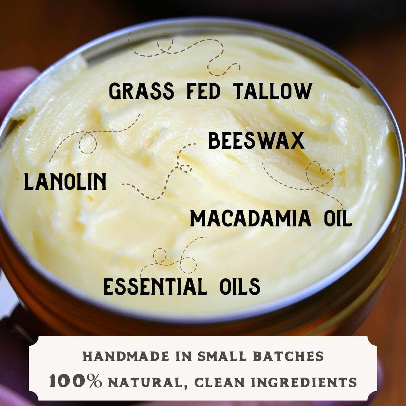 Leather Conditioner - Grass-Fed Beef Tallow and Lanolin with Cedar Oil - for Boots, Car Seats, Furniture, Bags, Saddles and Jackets, 4 oz