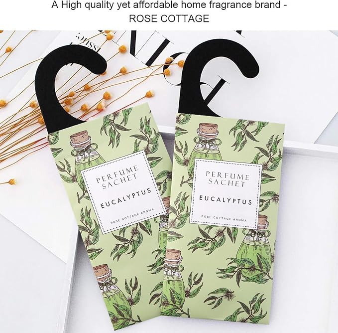 ROSE COTTAGE Large 12 Packs Eucalyptus Hanging Closet Air Freshener Scented - Image 5