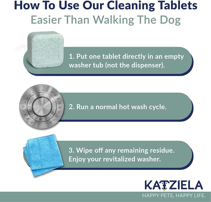 Katziela Washing Machine Cleaner Tablets – 24 Pack – Formulated - Image 3