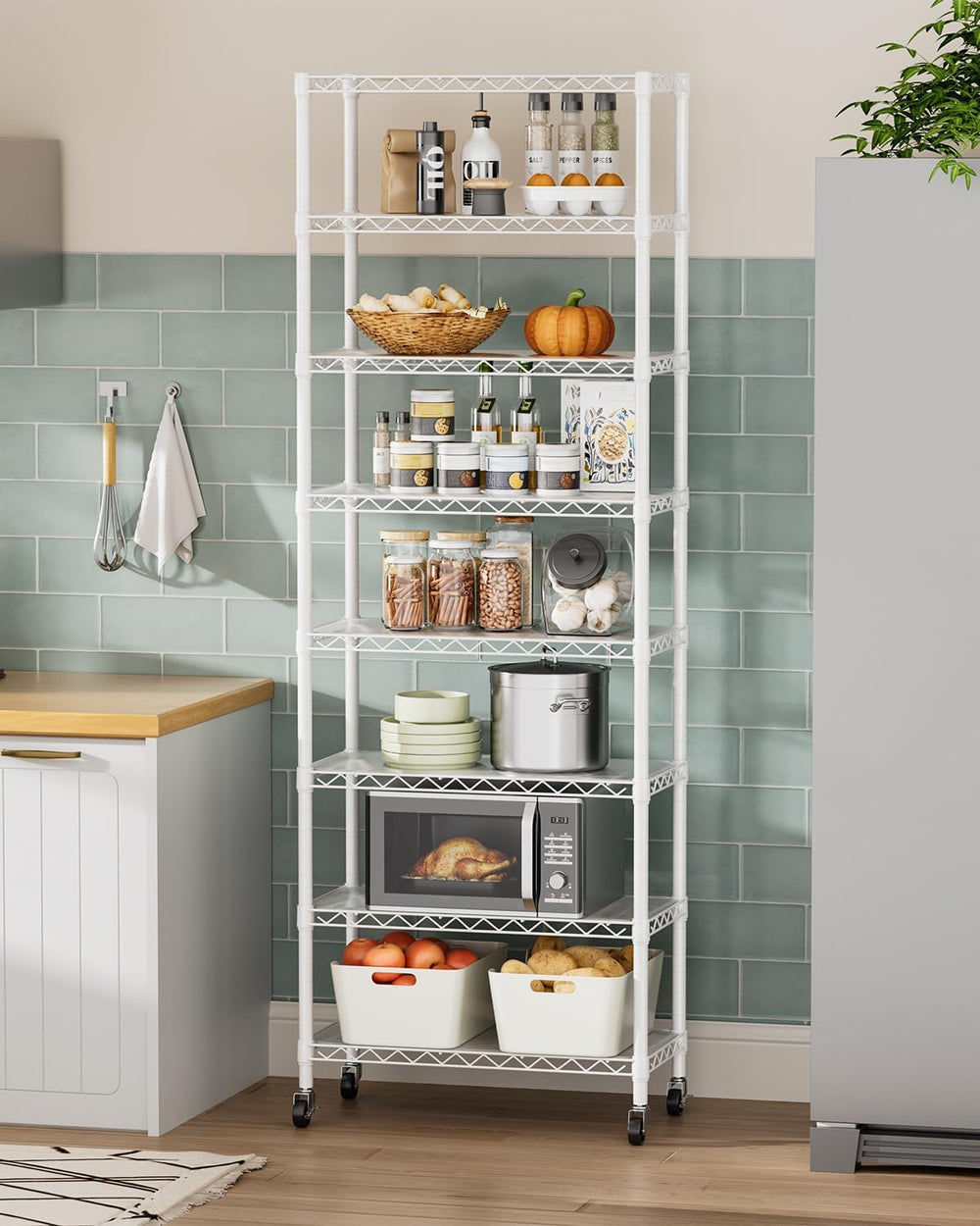 Golpart 8Tier Adjustable Storage Shelves Metal Wire Shelving Standing Shelf