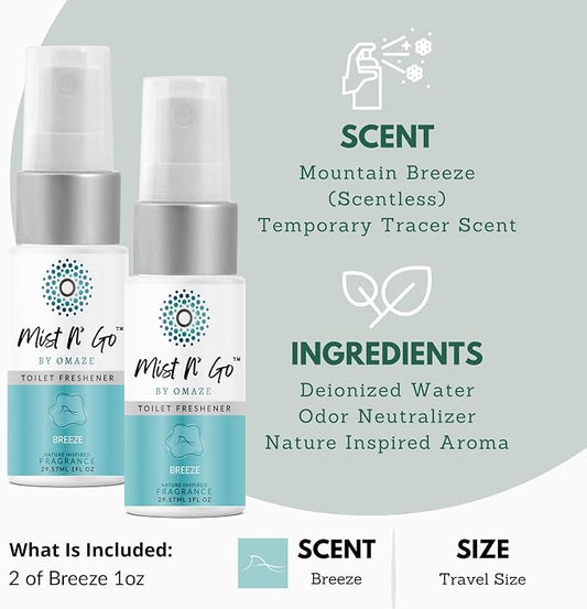 Mist N’ Go by Omaze Travel Bathroom Spray - Image 2