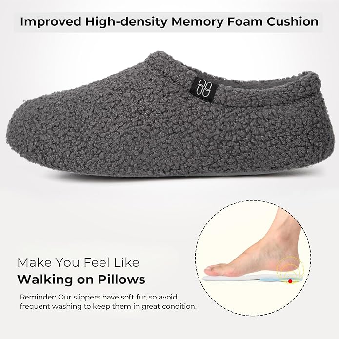 HomeTop Women's Fuzzy Curly Fur Memory Foam Loafer Slippers - Image 4