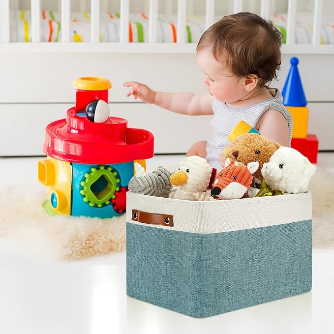 DULLEMELO Storage Baskets for Shelves, Fabric Collapsible Rectangular Storage - Image 5
