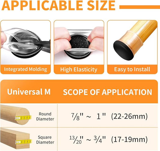 Ezprotekt 24 Pcs Clear Chair Leg Sliders - Image 2