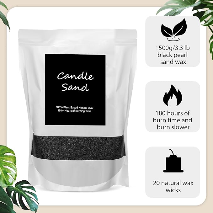 MTLEE Candle Sand 3.3 lb DIY Pearled Candle Making Kit Included 20 Pcs Wicks - Image 3