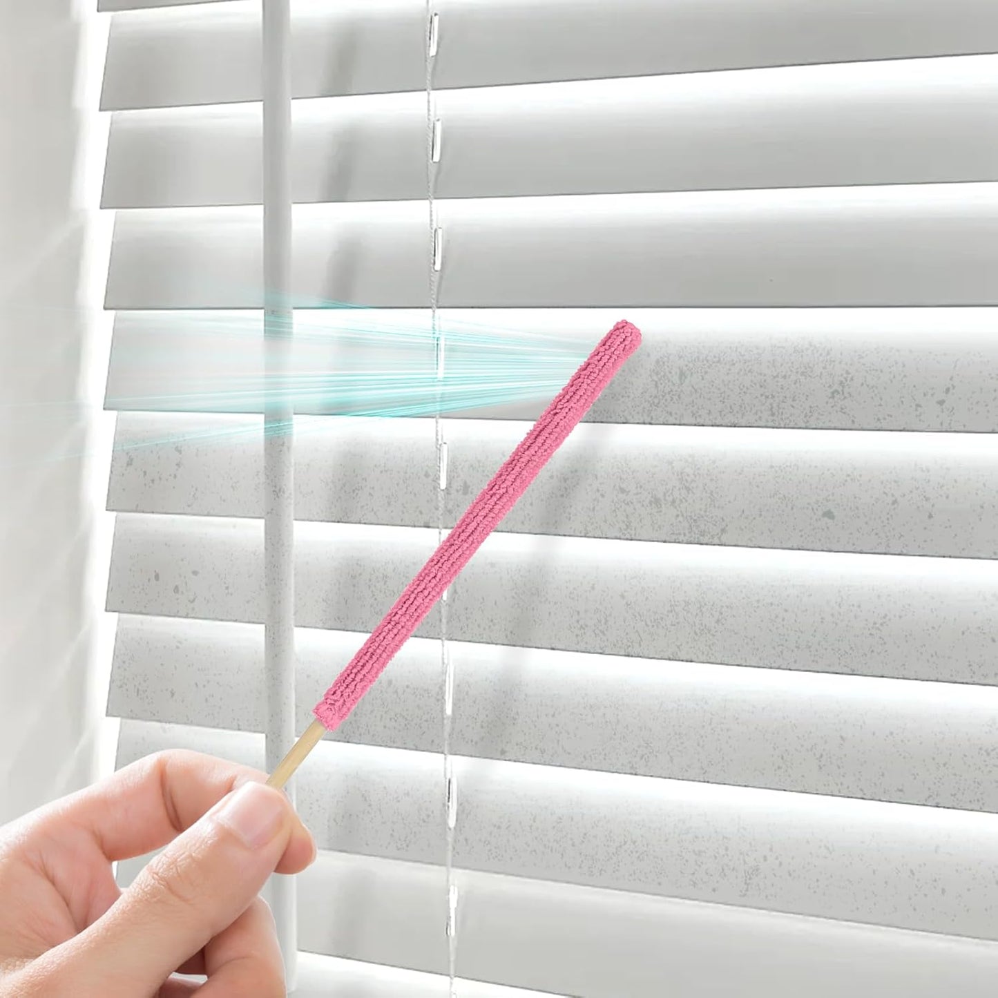 12 Pcs Microfiber Detail Duster Sticks, Mini Cleaning Tool for Crevices, Car Vents, Fan Blades, Window Blinds, and Small Spaces (Blue & Pink)