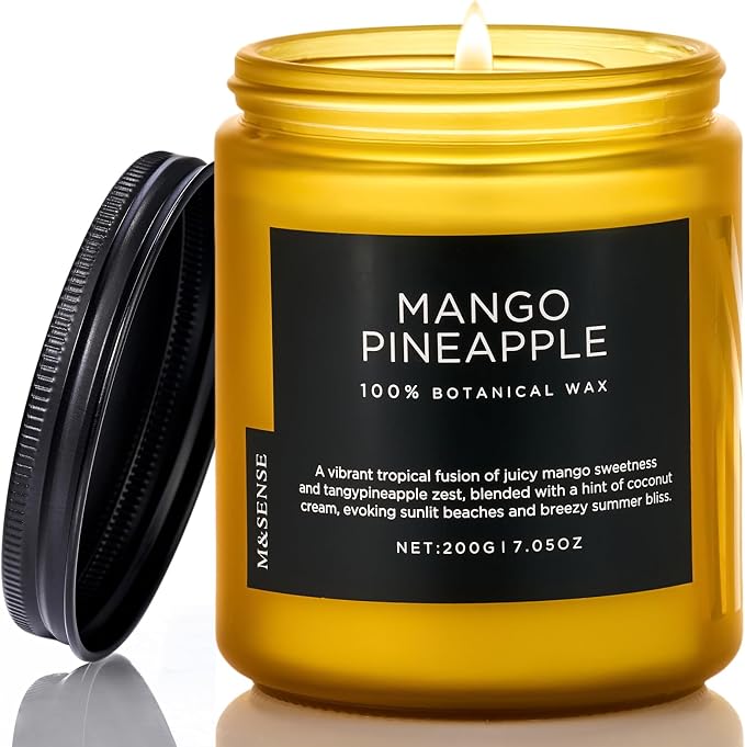 M&SENSE Mango Pineapple Tropical Scented Candle, 7.05oz Non Toxic Natural Soy by MSENSE