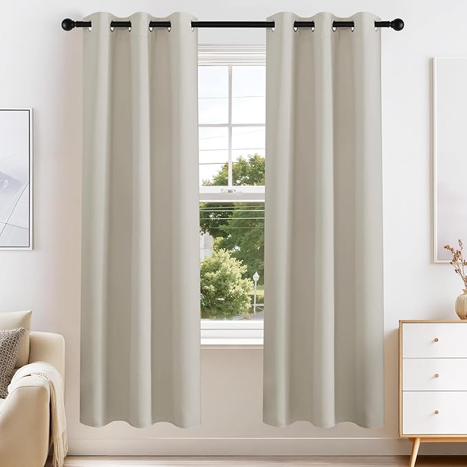 PONY DANCE Blackout Curtains for Bedroom 72 Inch Length 2 Panels Set, Privacy by PONYDANCE