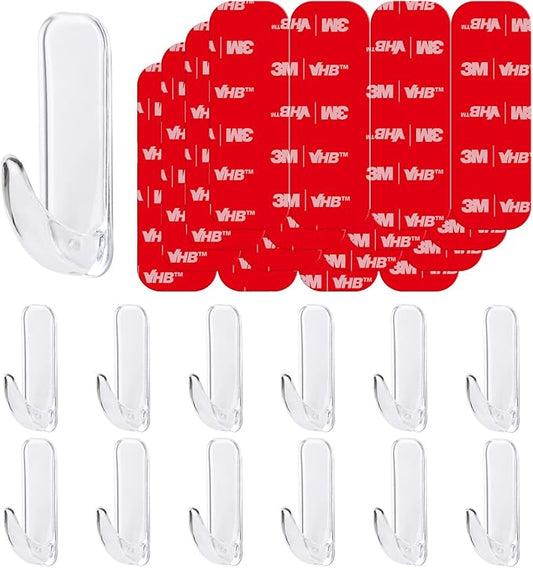 Wall Hooks for Hanging Heavy Duty, Large 12 Self Adhesive Wall by Julywind