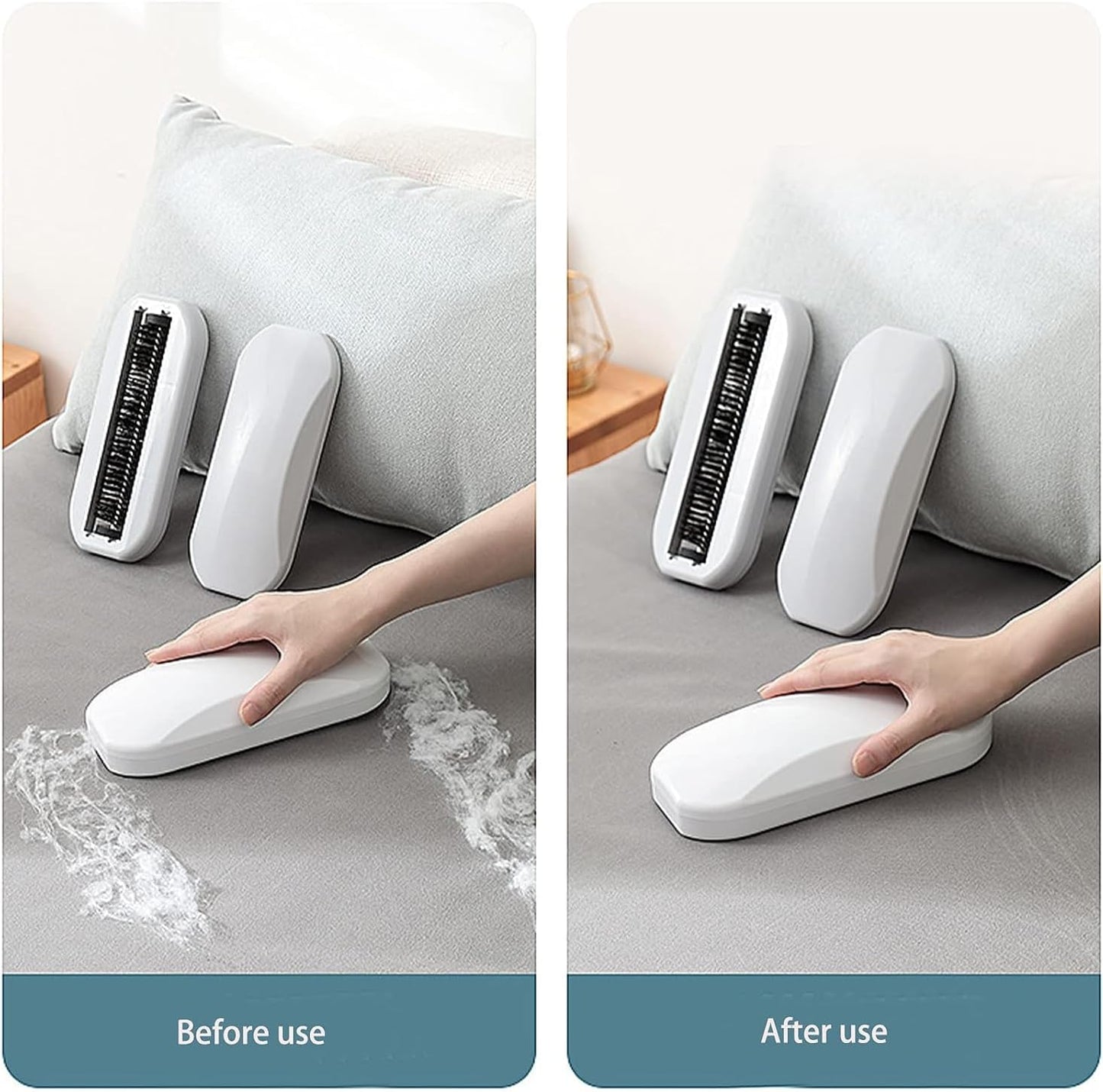 Multi-Functional Table Crumb Sweeper, Handy Rolling Bed Sweeping Brush, Handheld Crumb Sweeper, Soft Bristles Debris Collector for Table, Mat, Bed Sheets, Sofas, Clothes Cleaning Brush (White)